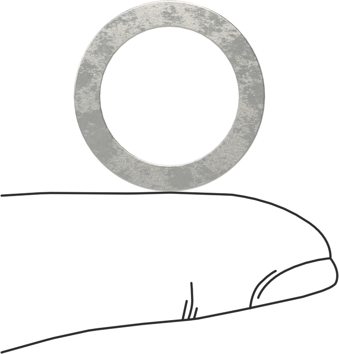 Karbon Çelik Şim, 0,1 mm Kalınlık, 16 mm ID