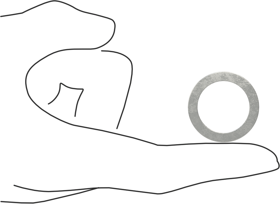 Karbon Çelik Şim, 0,1 mm Kalınlık, 22 mm ID