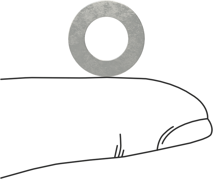 Karbon Çelik Şim, 0,2 mm Kalınlık, 8 mm ID
