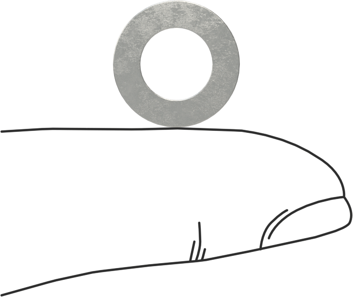 Karbon Çelik Şim, 0,3 mm Kalınlık, 8 mm ID