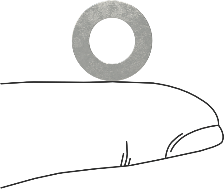 Karbon Çelik Şim, 0,5 mm Kalınlık, 8 mm ID