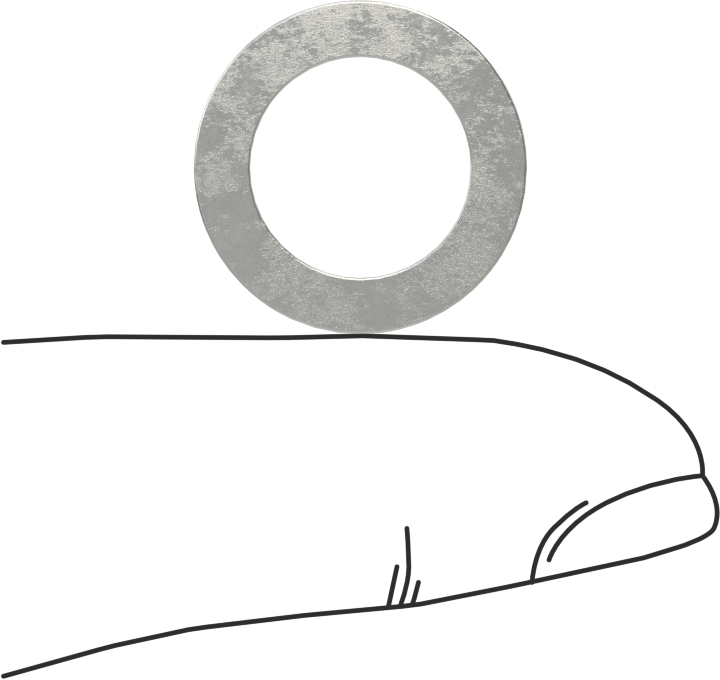 Karbon Çelik Şim, 0,5 mm Kalınlık, 12 mm ID