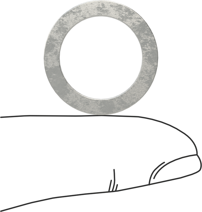 Karbon Çelik Şim, 1,5 mm Kalınlık, 16 mm ID