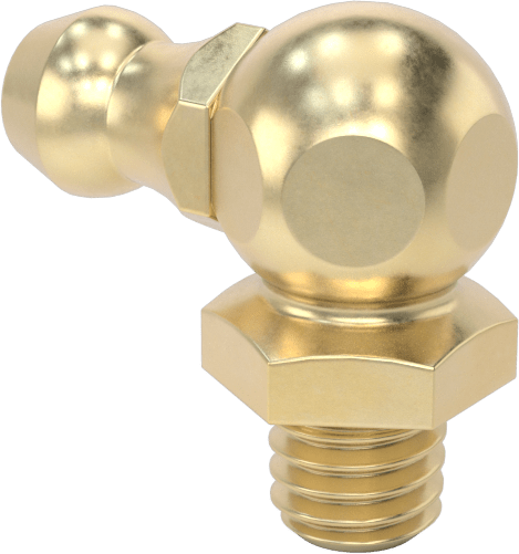 Pirinç Gres Bağlantısı, 90 Derece Dirsek, M6 x 1 mm Erkek, 18 mm Toplam Yükseklik