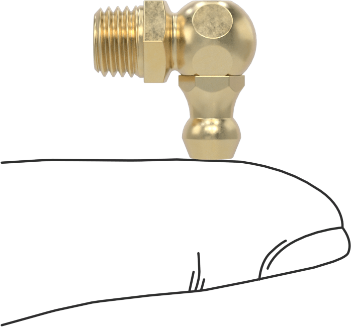 Pirinç Gres Bağlantısı, 90 Derece Dirsek, M8 x 1 mm Erkek, 18 mm Toplam Yükseklik