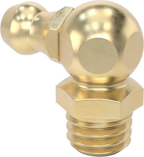 Pirinç Gres Bağlantısı, 90 Derece Dirsek, M8 x 1,25 mm Erkek, 18 mm Toplam Yükseklik