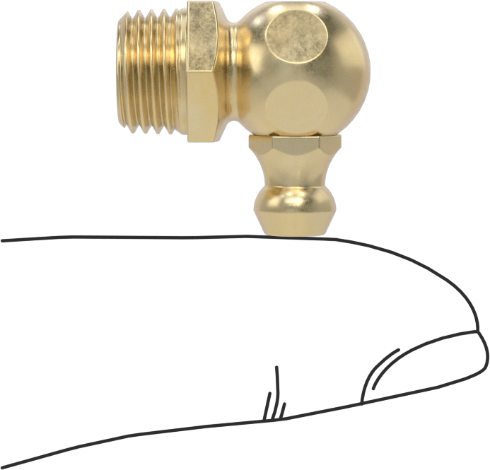 Pirinç Gres Bağlantısı, 90 Derece Dirsek, M10 x 1 mm Erkek, 20 mm Toplam Yükseklik