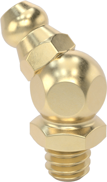 Pirinç Gres Bağlantısı, 45 Derece Dirsek, 1/4"-28 UNF Erkek, 59/64" Toplam Yükseklik