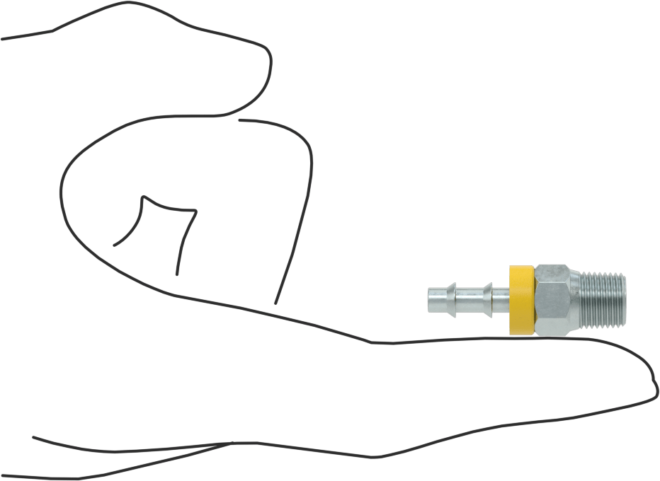Hidrolik Sıvı için İtmeli Çıkıntılı Hortum Bağlantı Elemanı, 1/4" Hortum İç Çap x 1/8 NPTF Erkek için Düz Adaptör