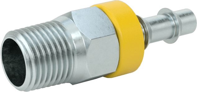 Hidrolik Sıvı için İtmeli Çıkıntılı Hortum Bağlantı Elemanı, 1/4" Hortum İç Çap x 1/8 NPTF Erkek için Düz Adaptör