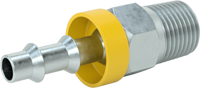 Hidrolik Sıvı için İtmeli Çıkıntılı Hortum Bağlantı Elemanı, 1/4" Hortum İç Çap x 1/8 NPTF Erkek için Düz Adaptör