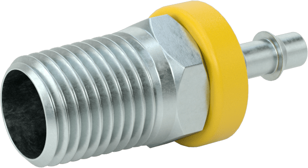 Hidrolik Sıvı için İtmeli Çıkıntılı Hortum Bağlantı Elemanı, 1/4" Hortum İç Çapı x 1/4 NPTF Erkek için Düz Adaptör