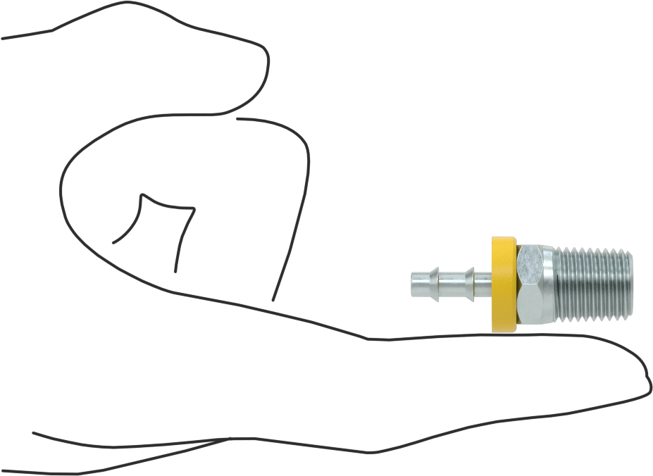 Hidrolik Sıvı için İtmeli Çıkıntılı Hortum Bağlantı Elemanı, 1/4" Hortum İç Çapı x 1/4 NPTF Erkek için Düz Adaptör