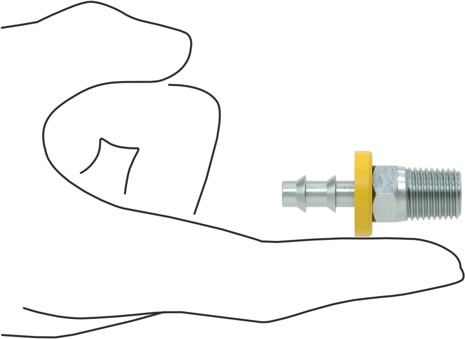Hidrolik Sıvı için İtmeli Çıkıntılı Hortum Bağlantı Elemanı, 3/8" Hortum İç Çapı x 1/4 NPTF Erkek için Düz Adaptör