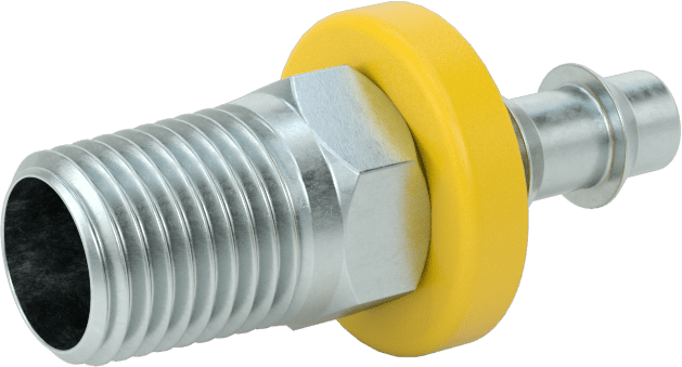 Hidrolik Sıvı için İtmeli Çıkıntılı Hortum Bağlantı Elemanı, 3/8" Hortum İç Çapı x 1/4 NPTF Erkek için Düz Adaptör
