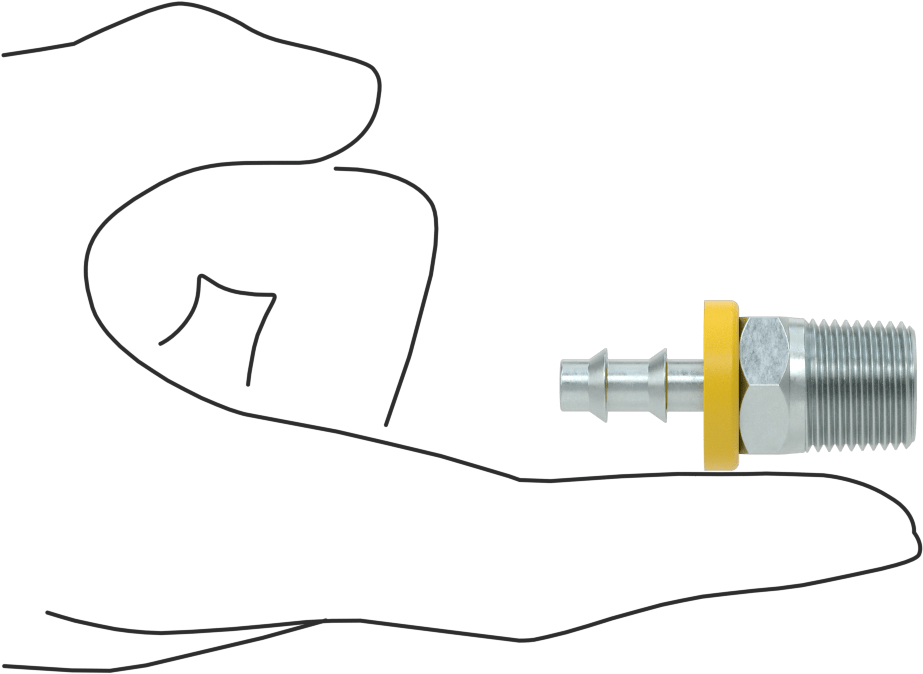 Hidrolik Sıvı için İtmeli Çıkıntılı Hortum Bağlantı Elemanı, 3/8" Hortum İç Çapı x 3/8 NPTF Erkek için Düz Adaptör