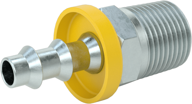 Hidrolik Sıvı için İtmeli Çıkıntılı Hortum Bağlantı Elemanı, 3/8" Hortum İç Çapı x 3/8 NPTF Erkek için Düz Adaptör