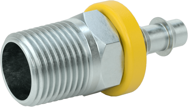 Hidrolik Sıvı için İtmeli Çıkıntılı Hortum Bağlantı Elemanı, 3/8" Hortum İç Çapı x 3/8 NPTF Erkek için Düz Adaptör