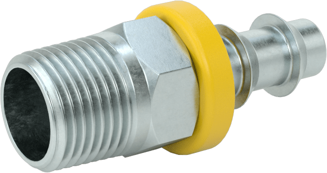 Hidrolik Sıvı için İtmeli Çıkıntılı Hortum Bağlantı Elemanı, 1/2" Hortum İç Çapı x 3/8 NPTF Erkek için Düz Adaptör