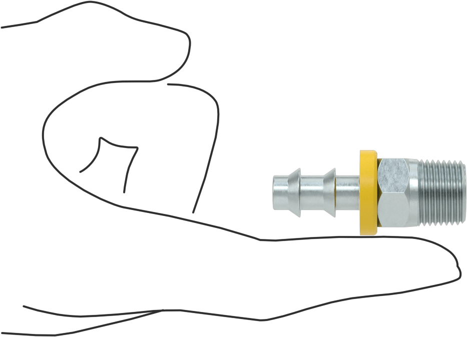 Hidrolik Sıvı için İtmeli Çıkıntılı Hortum Bağlantı Elemanı, 1/2" Hortum İç Çapı x 3/8 NPTF Erkek için Düz Adaptör