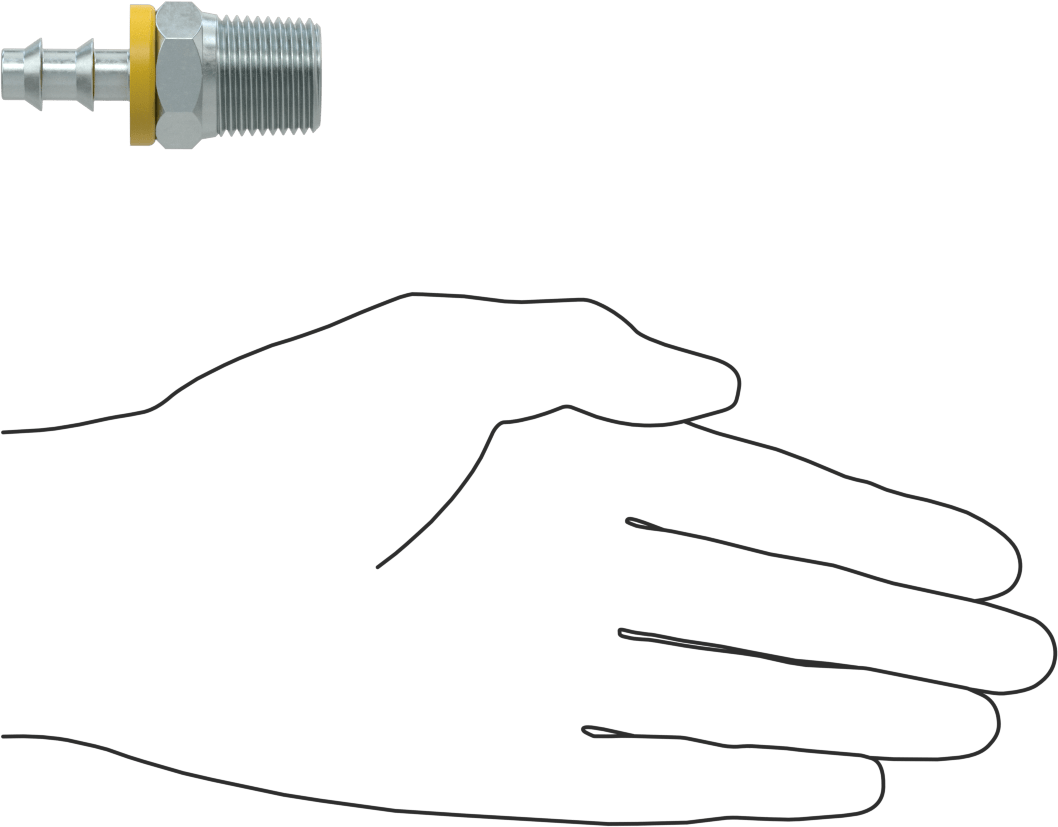 Hidrolik Sıvı için İtmeli Çıkıntılı Hortum Bağlantı Elemanı, 1/2" Hortum İç Çapı x 1/2 NPTF Erkek için Düz Adaptör