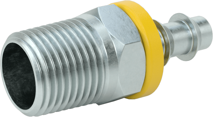 Hidrolik Sıvı için İtmeli Çıkıntılı Hortum Bağlantı Elemanı, 1/2" Hortum İç Çapı x 1/2 NPTF Erkek için Düz Adaptör