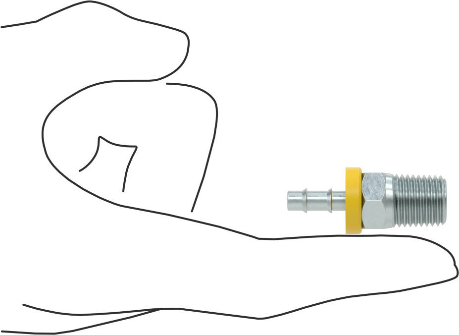 Hidrolik Sıvı için İtmeli Çıkıntılı Hortum Bağlantı Elemanı, 1/4" Hortum İç Çapı x 1/4 NPTF Dişi için Döner Başlıklı Adaptör