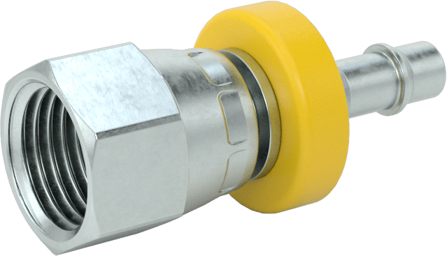 Hidrolik Sıvı için İtmeli Çıkıntılı Hortum Bağlantı Elemanı, 1/4" İç Çaplı Hortum için Adaptör, 7/16-20 UNF Dişi Genişletilmiş