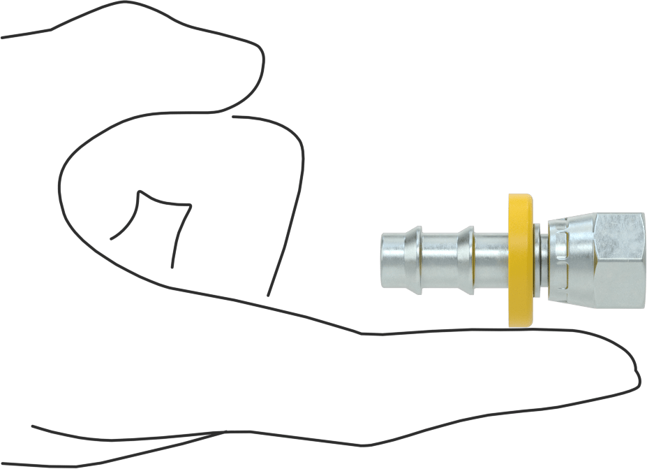Hidrolik Sıvı için İtmeli Çıkıntılı Hortum Bağlantı Elemanı, 1/2" Hortum İç Çapı için Adaptör, 9/16"-18 UNF Dişi Genişletilmiş