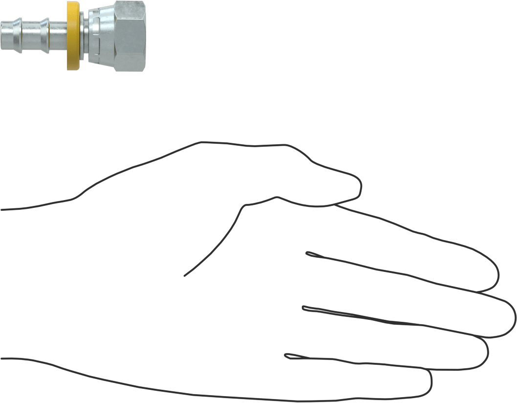 Hidrolik Sıvı için İtmeli Çıkıntılı Hortum Bağlantı Elemanı, 1/2" Hortum İç Çapı için Adaptör, 3/4"-16 UNF Dişi Genişletilmiş