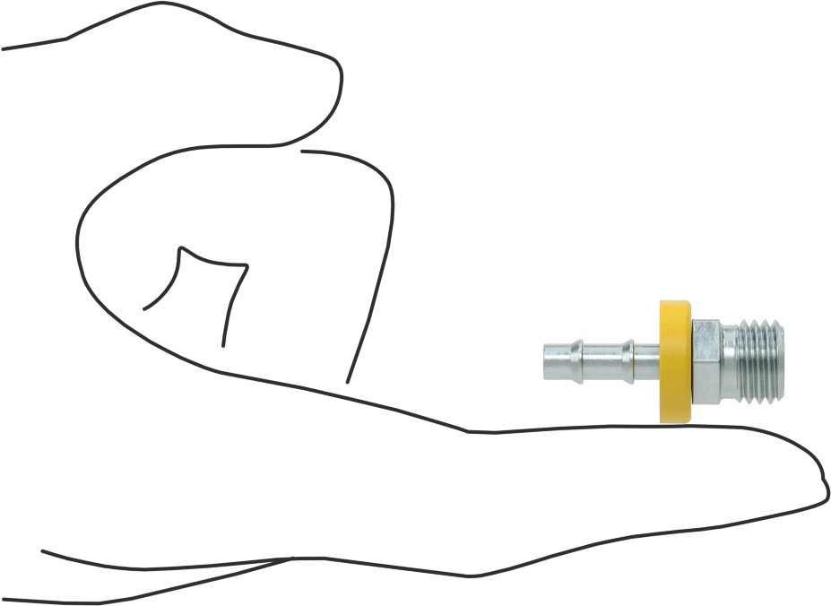 Hidrolik Sıvı için İtmeli Çıkıntılı Hortum Bağlantı Elemanı, 1/4" İç Çaplı Hortum için Adaptör, M12 x 1,5 mm Diş, Erkek
