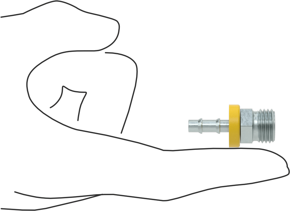 Hidrolik Sıvı için İtmeli Çıkıntılı Hortum Bağlantı Elemanı, 1/4" İç Çaplı Hortum için Adaptör, M14 x 1,5 mm Diş, Erkek