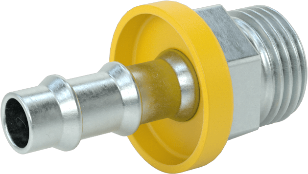 Hidrolik Sıvı için İtmeli Çıkıntılı Hortum Bağlantı Elemanı, 3/8" Hortum İç Çapı için Adaptör, M16 x 1,5 mm Diş, Erkek