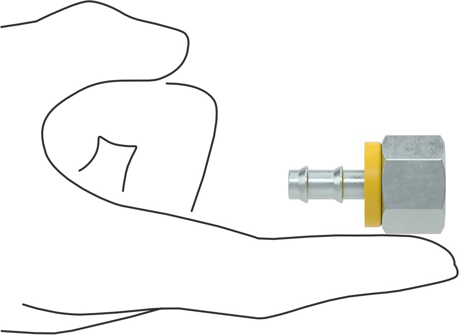 Hidrolik Sıvı için İtmeli Çıkıntılı Hortum Bağlantı Elemanı, 3/8" İç Çaplı Hortum için Döner Adaptör, M18 x 1,5 mm Diş, Dişli