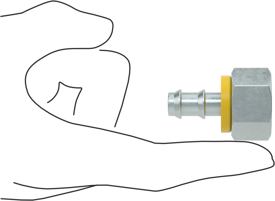Hidrolik Sıvı için İtmeli Çıkıntılı Hortum Bağlantı Elemanı, 1/2" İç Çaplı Hortum için Döner Adaptör, M22 x 1,5 mm Diş, Dişli