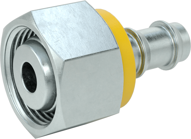 Hidrolik Sıvı için İtmeli Çıkıntılı Hortum Bağlantı Elemanı, 1/2" İç Çaplı Hortum için Döner Adaptör, M22 x 1,5 mm Diş, Dişli