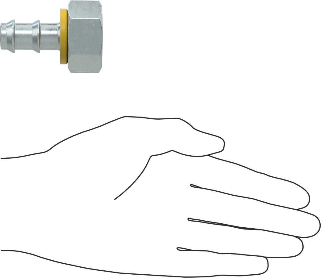 Hidrolik Sıvı için İtmeli Çıkıntılı Hortum Bağlantı Elemanı, 3/4" Hortum İç Çapı için Döner Adaptör, M30 x 2 mm Diş, Dişli