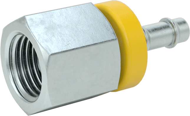 Hidrolik Sıvı için İtmeli Çıkıntılı Hortum Bağlantı Elemanı, 1/4" Hortum İç Çapı x 1/4 BSPP Dişi için Döner Adaptör