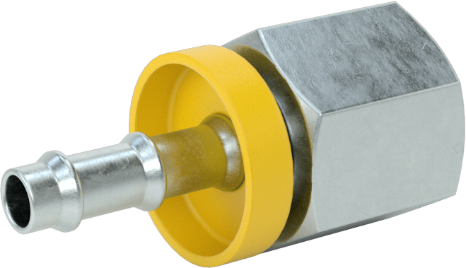 Hidrolik Sıvı için İtmeli Çıkıntılı Hortum Bağlantı Elemanı, 1/4" Hortum İç Çapı x 1/4 BSPP Dişi için Döner Adaptör