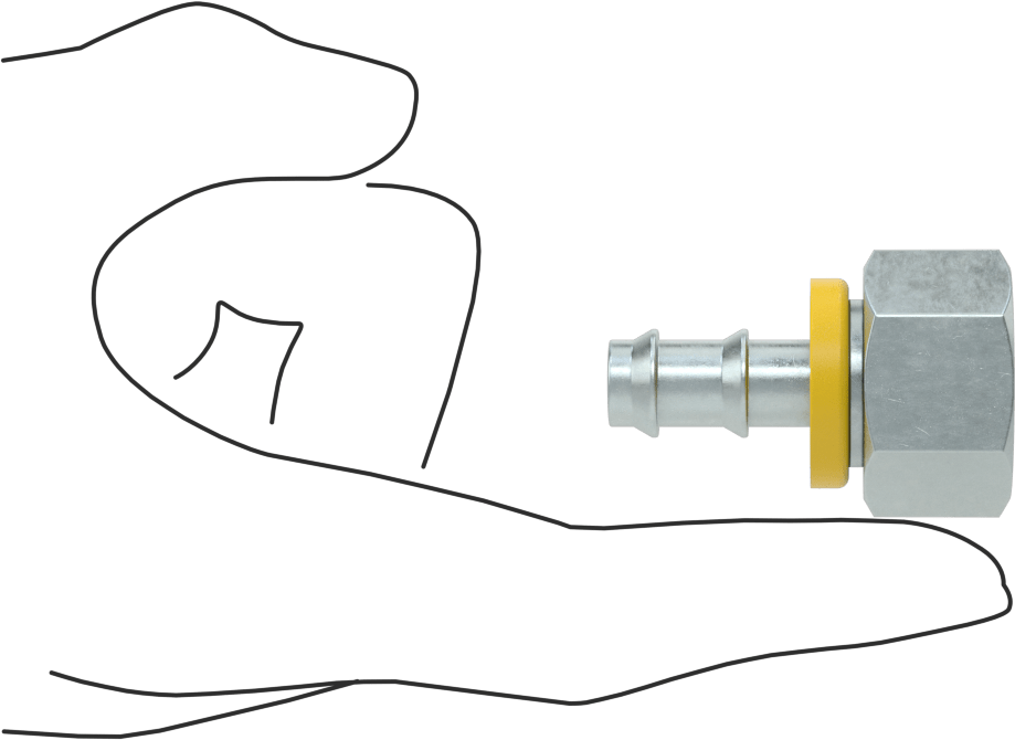 Hidrolik Sıvı için İtmeli Çıkıntılı Hortum Bağlantı Elemanı, 1/2 inç Hortum İç Çapı x 1/2 BSPP Dişi için Döner Adaptör