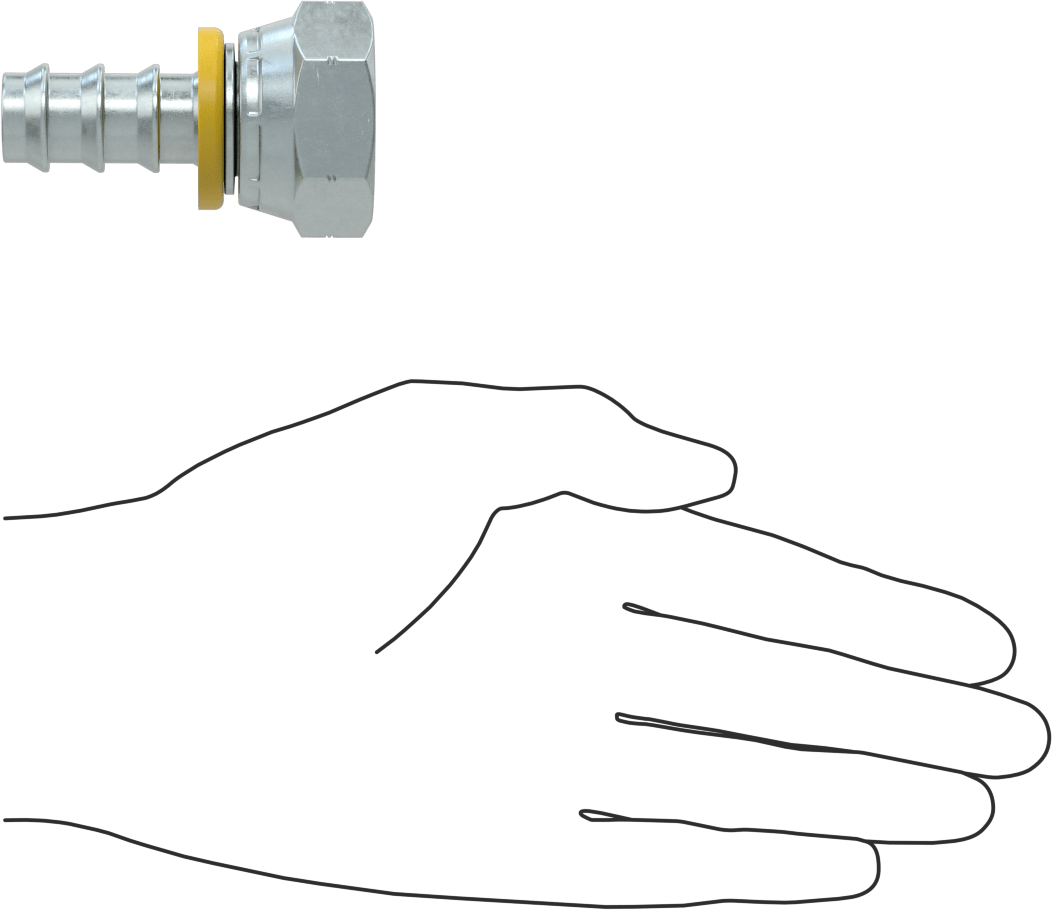 Hidrolik Sıvı için İtmeli Çıkıntılı Hortum Bağlantı Elemanı, 3/4 inç Hortum İç Çapı x 3/4 BSPP Dişi için Döner Adaptör