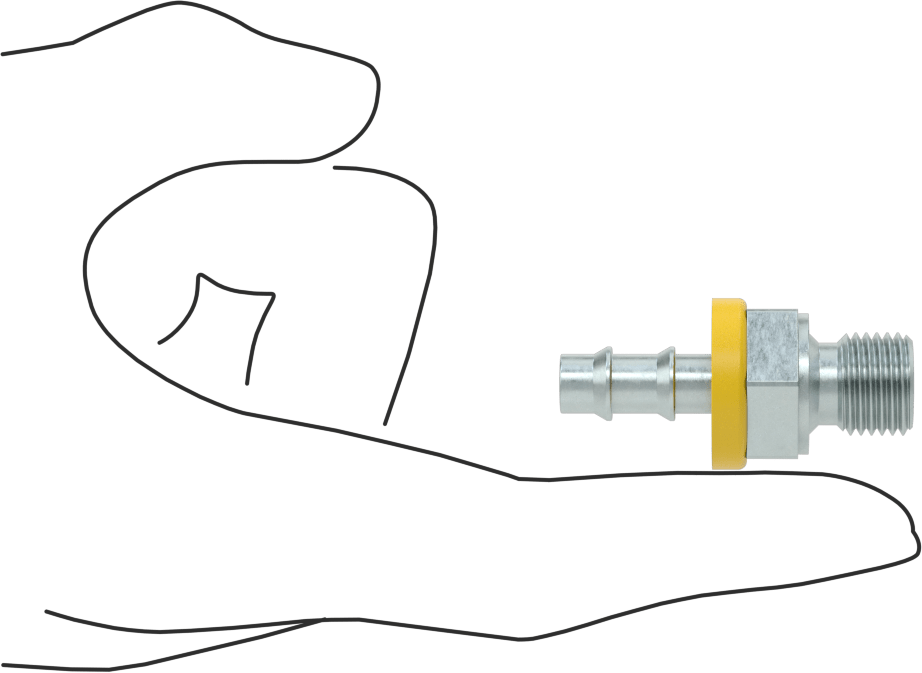 Hidrolik Sıvı için İtmeli Çıkıntılı Hortum Bağlantı Elemanı, 3/8" Hortum İç Çapı x 1/4 BSPP Erkek için Adaptör