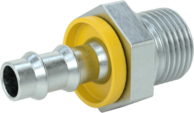 Hidrolik Sıvı için İtmeli Çıkıntılı Hortum Bağlantı Elemanı, 1/2" Hortum İç Çapı x 1/2 BSPP Erkek için Adaptör