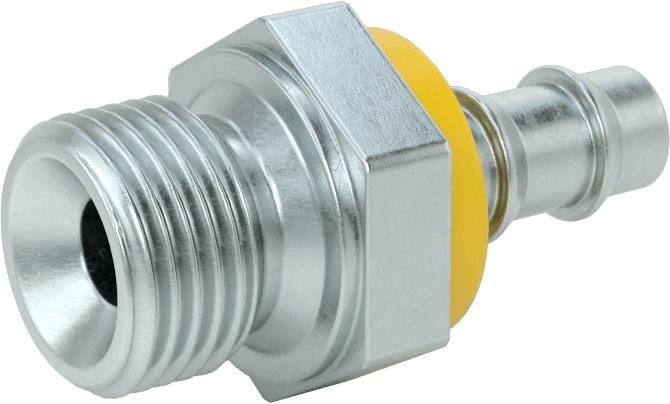 Hidrolik Sıvı için İtmeli Çıkıntılı Hortum Bağlantı Elemanı, 1/2" Hortum İç Çapı x 1/2 BSPP Erkek için Adaptör