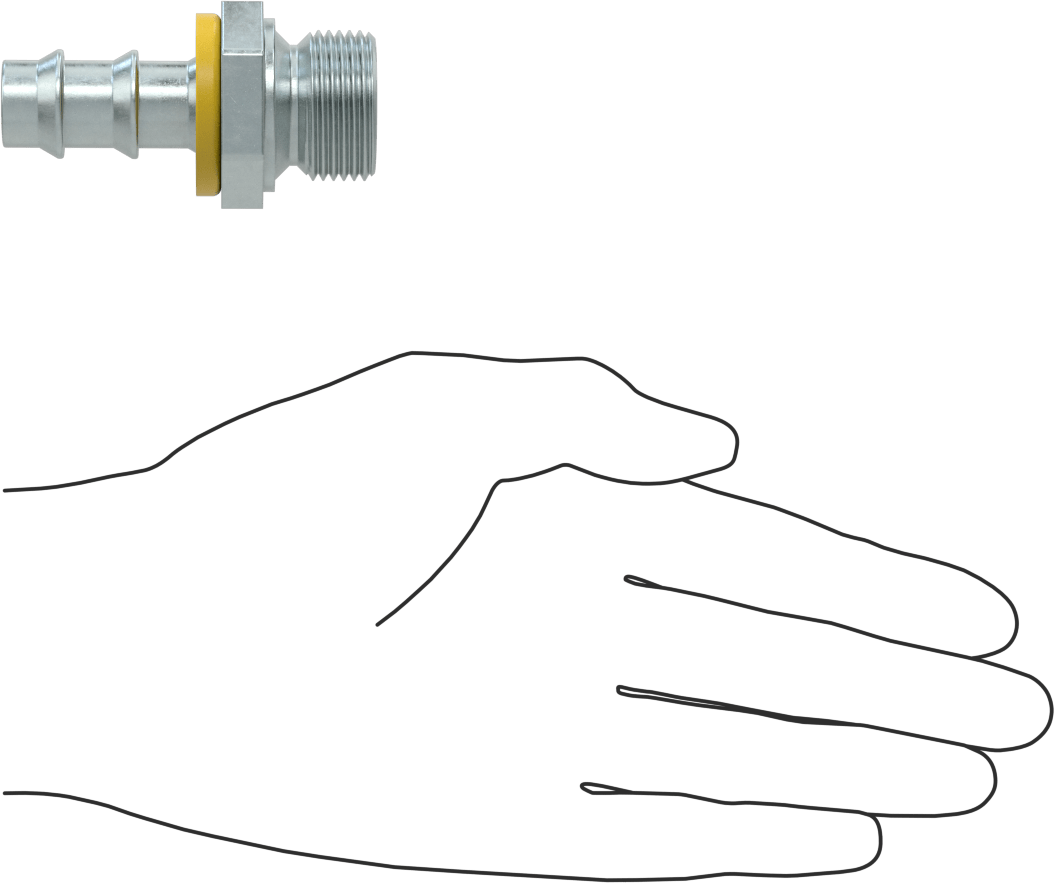 Hidrolik Sıvı için İtmeli Çıkıntılı Hortum Bağlantı Elemanı, 3/4" Hortum İç Çapı x 3/4 BSPP Erkek için Adaptör