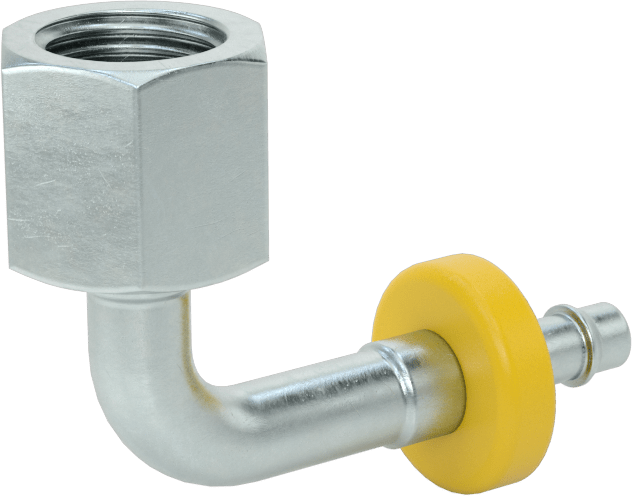 Hidrolik Sıvı için İtmeli Çıkıntılı Hortum Bağlantı Elemanı, 1/4" Hortum İç Çap x 1/4 BSPP Dişi için 90 Derece Döner Adaptör