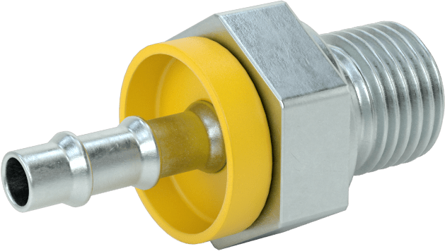 Hidrolik Sıvı için İtmeli Çıkıntılı Hortum Bağlantı Elemanı, 1/4" Hortum İç Çapı x 1/4 BSPP Erkek için Adaptör