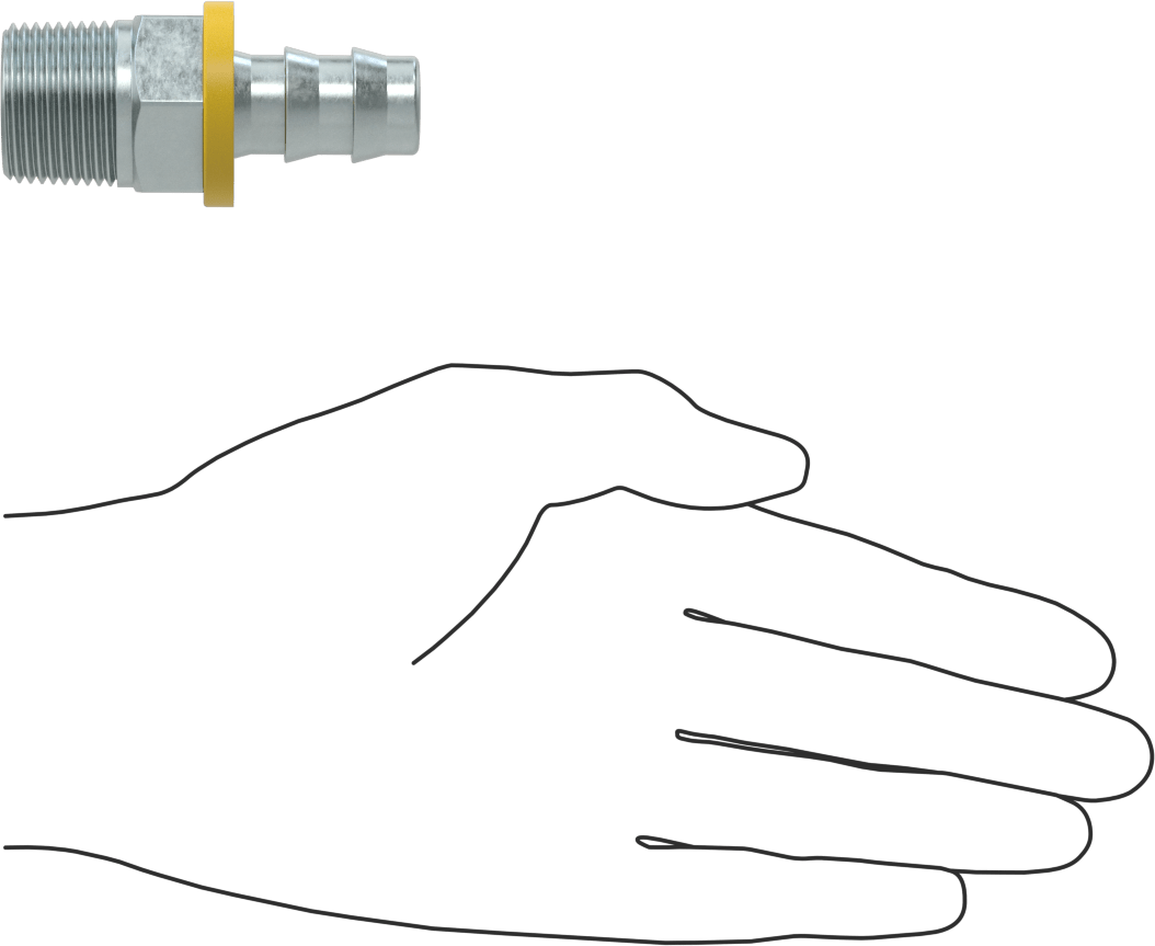 Hidrolik Sıvı için İtmeli Çıkıntılı Hortum Bağlantı Elemanı, Çinko Kaplı Çelik Adaptör, 5/8" Hortum İç Çapı x 3/4 NPTF Erkek