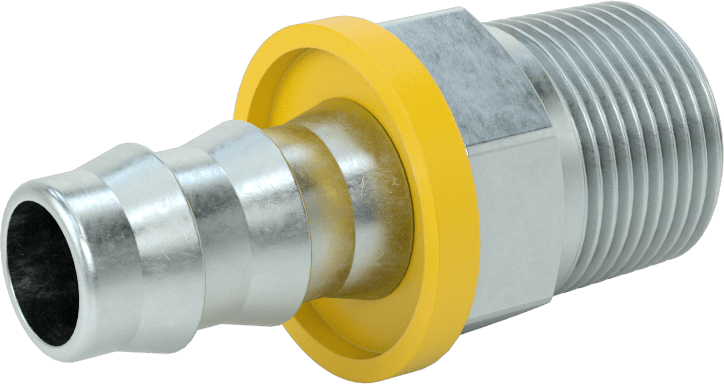 Hidrolik Sıvı için İtmeli Çıkıntılı Hortum Bağlantı Elemanı, Çinko Kaplı Çelik Adaptör, 5/8" Hortum İç Çapı x 3/4 NPTF Erkek