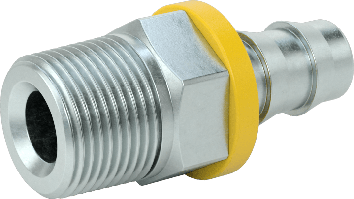 Hidrolik Sıvı için İtmeli Çıkıntılı Hortum Bağlantı Elemanı, Çinko Kaplı Çelik Adaptör, 5/8" Hortum İç Çapı x 3/4 NPTF Erkek